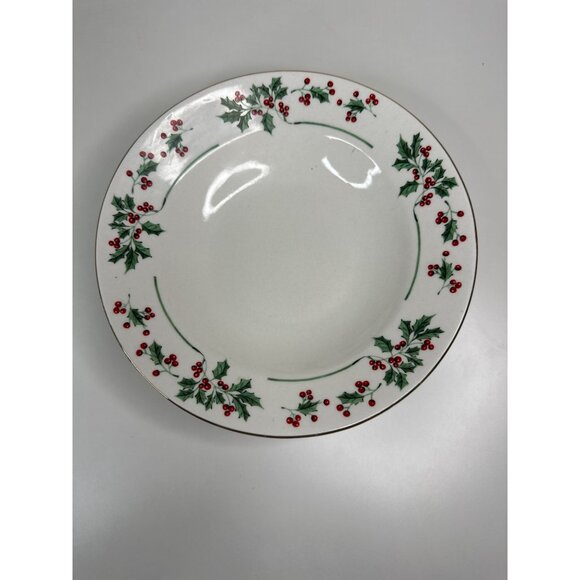 Gibson Everyday Holiday Holly Berry 8in Salad Plate - Festive Christmas Dishware - Picture 1 of 6